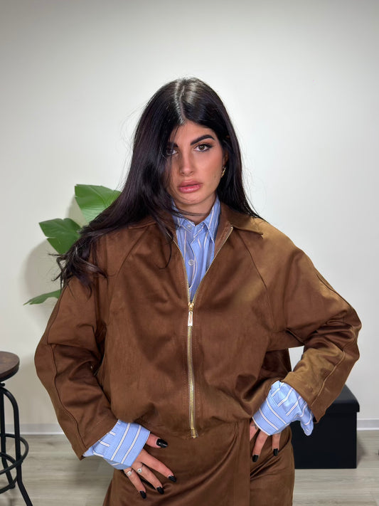 Bomber Cammello Suede Touch