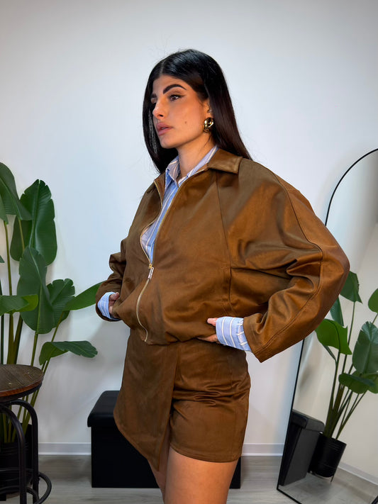 Bomber Cammello Suede Touch